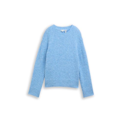 TOM TAILOR Damen Strickpullover mit Wollanteil, blau, Meliert, Gr. L Image