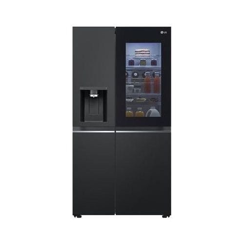 LG SidebySide Kühlschrank mit InstaView® (C, 628L, 179cm hoch) mit Eis, Crushed Ice und Wasserspender & internem Wassertank GSGE91EVAC