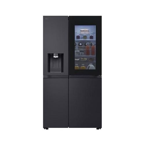 LG SidebySide Kühlschrank mit InstaView Door-in-Door® (D, 628L, 179cm hoch) mit Eis, Crushed Ice und Wasserspender, Festwasseranschluss & UVnano® GSXE90EVAD GSXE90EVAD