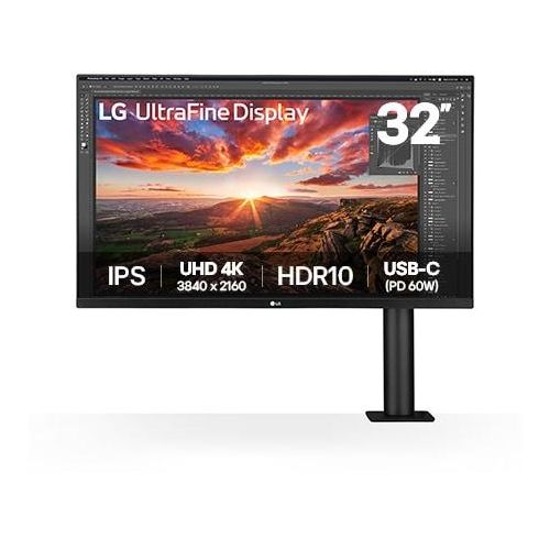 LG UltraFine™ 31,5” UHD 4K Ergo IPS-Monitor HDR10 AMD FreeSync™ 32UN880K-B Schwarz Klasse G