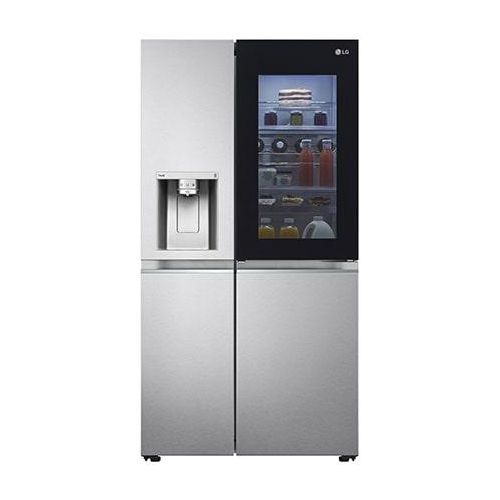 LG SidebySide Kühlschrank mit InstaView Door-in-Door® (E, 635L, 179cm hoch) mit Eis, Crushed Ice und Wasserspender & internem Wassertank GSXV91BSAE GSXV91BSAE