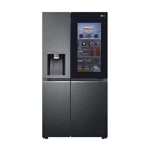 LG SidebySide Kühlschrank mit InstaView Door-in-Door® (D, 628L, 179cm hoch) mit Eis, Crushed Ice und Wasserspender & internem Wassertank GSXE81EVBD GSXE81EVBD