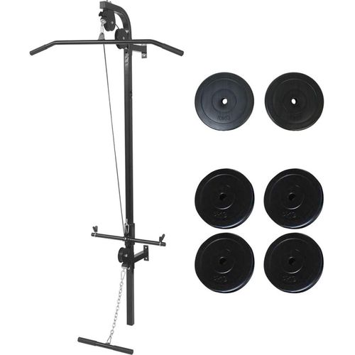 Fitnessstation Wandmontage mit Gewichtsscheiben 40 kg