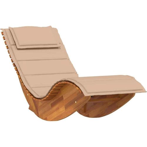 Schaukel-Sonnenliege mit Auflage Massivholz Akazie