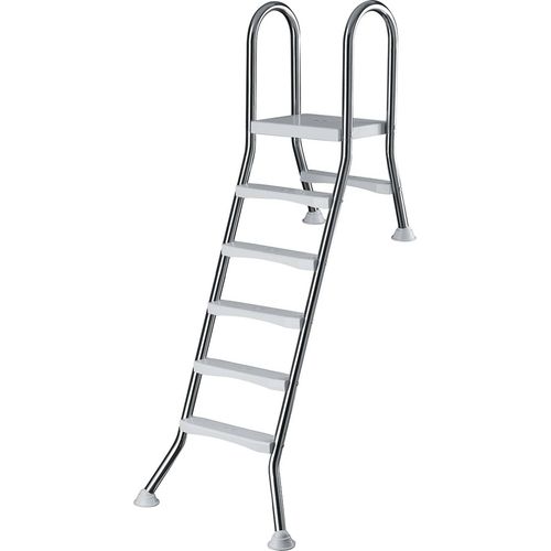Halbhochbeckenleiter Edelstahl für 1,50m Pool Einbauleiter Poolleiter Edelstahlleiter