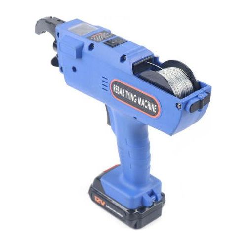 Automatische Bindemaschine mit Kasten Handheld Rebar Tier Tool 12V 8-34mm Rebar Bindemaschine für Stahlband Blau