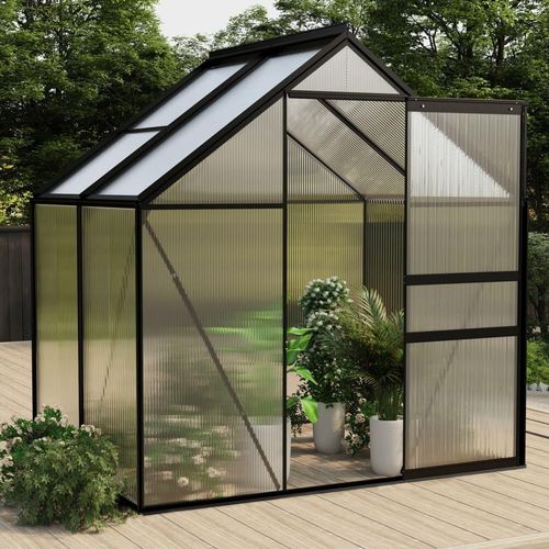 Möbel Anlehngewächshaus Anthrazit Aluminium 2,47 m² - Gewächshäuser 312057