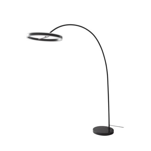 Lucande LED-Bogenlampe Yekta, schwarz, 183 cm, dimmbar