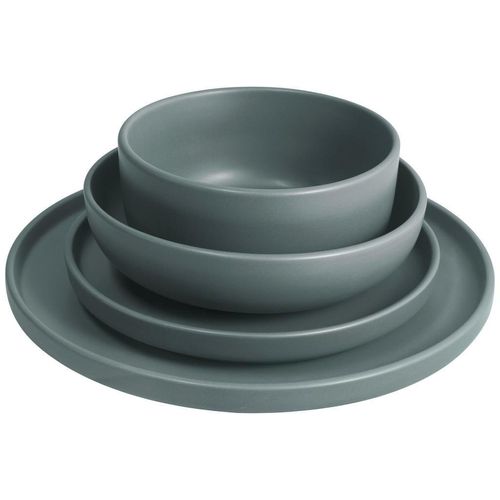 Novel Tafelservice , Grau , Keramik , 24-teilig , Lfgb , robust , Essen & Trinken, Geschirr, Geschirr-Sets, Tafelservice