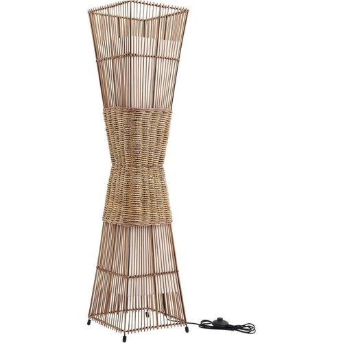 Lindby Stehleuchte Jacinto, Bambus, Hanf, Höhe 130 cm