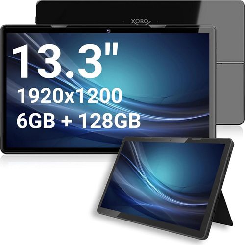 13.3 Zoll Xoro MegaPAD 1333 Pro Tablet PC FullHD IPS Display, Android 13, 10.000 mAh Akku, 2.0GHz 64Bit OctaCore CPU, 6GB RAM, 128GB Flash, 5G