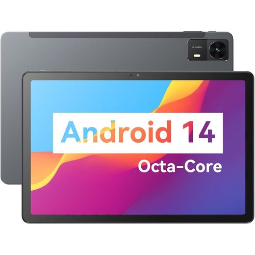Tablet Android HD-Display, 4 GB RAM, 128 GB Speicher, Quad-Stereo-Lautsprecher, 8000 mAh Akku, Schwarz, Wi-Fi, Bluetooth, Type-C.
