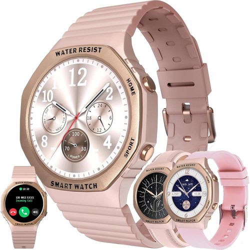 Damen-Smartwatch mit Telefonfunktion, 1,32-Zoll-Bildschirm, 123 Sportmodi,Aktivitätstracker 5ATM mit Schlafüberwachung,Schrittzähler für Android iOS