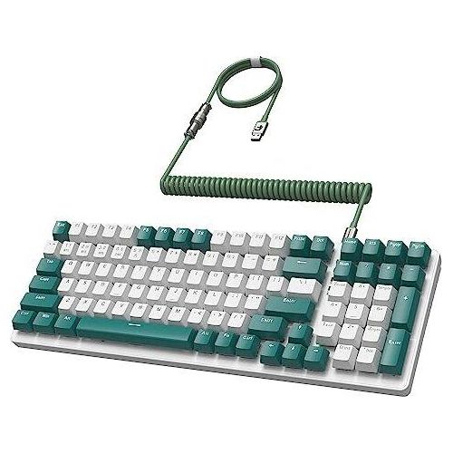 Mambasanke K6 Pro 96% 3 Modi Mechanische Gaming-Tastatur Hot Swap 4000MAH 2,4 GHz/Bluetooth 5.0/Kabel-Spiral-USB-Kabel-Typ-C 9 RGB Linear Red Switchr