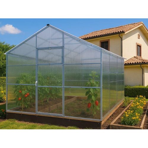 Polycarbonat Gewächshaus „Victoria“ 3x6m aus Stahl, mit 4mm Polycarbonat
