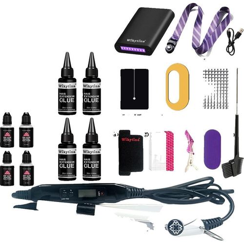 Haarverlängerungsset, UV-Lichtkleber, Verlängerungsmaschine, Werkzeugset 2