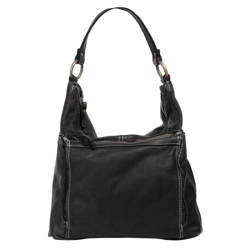 Shopper CLUTY, Damen, Gr. B/H/T: 32cm x 30cm x 8cm onesize, schwarz, Leder, leicht glänzend, unifarben, Taschen, echt Leder, Made in Italy