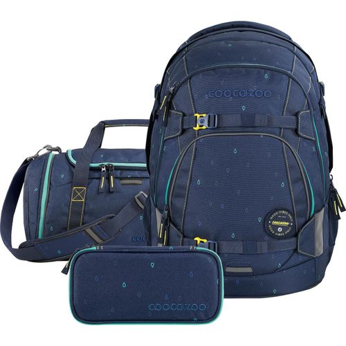coocazoo Schulrucksack-Set Schulrucksack-Set „Happy Raindrops“, 3-teilig