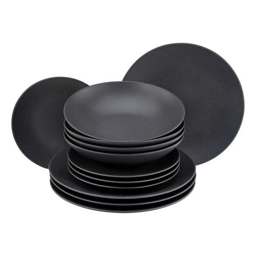 Creatable Tafelservice Soft Touch Black , Schwarz , Keramik , 12-teilig , Essen & Trinken, Geschirr, Geschirr-Sets, Tafelservice