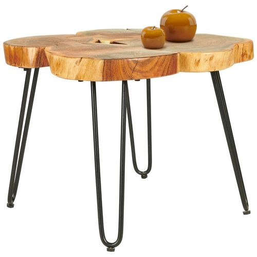 Landscape Beistelltisch , Schwarz, Akazie , Holz, Metall , Akazie , vollmassiv , Holz , Freiform , Haarnadel , 60x45x60 cm , Wohnzimmer,