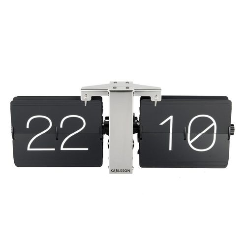 Karlsson Wanduhr , Schwarz, Silber , Metall, Kunststoff , 36x14x9 cm , Dekoration, Uhren, Wanduhren