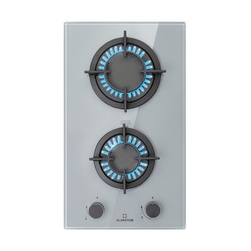 Firetale Gaskochfeld 2-flammig Aluminium-Brenner Erdgas/Propangas inkl. Schlauch und Druckminderer Grau 2 Brenner