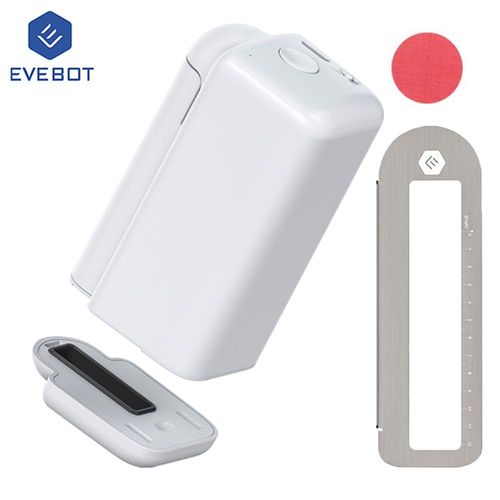 EVEBOT PrintPods Mini Tintenstrahl-Tattoodrucker Bluetooth Drucker, rote Tintenpatrone, Android/iOS, für Haut Metall Glas Keramik T-Shirts usw.
