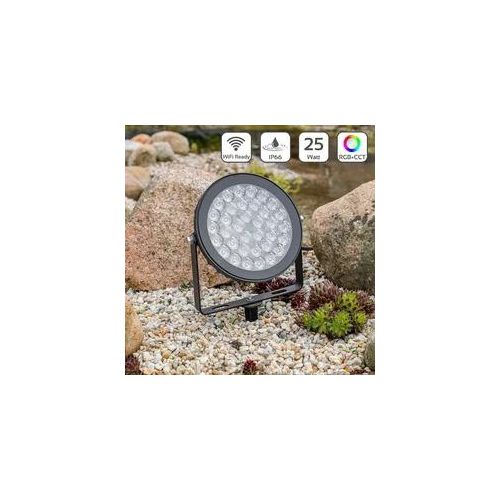 MiBoxer 25W 230V RGB+CCT LED Gartenstrahler WiFi Gartenleuchte mit Erdspieß FUTC...