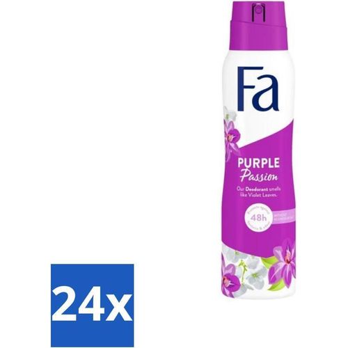 Fa - Purple Passion - Deodorant Spray - Veilchenblätter - 150 ml - Vorteilspack - 24 Stücke