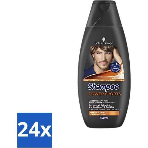 Schwarzkopf - Shampoo - Power Sports - Haar und Körper - 400 ml - Vorteilspack - 24 Stücke Image