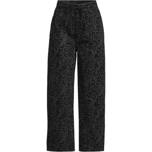 Gemusterte 7/8-Jeans mit weitem Bein High Waist, Damen,  Schwarz, by Lands' End