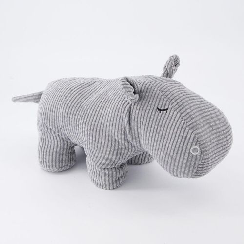 Graue Nilpferd-Dekofigur 12x27cm