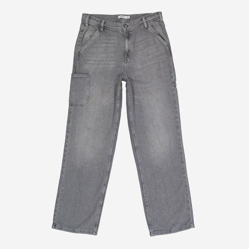 Graue Straight Leg Jeans