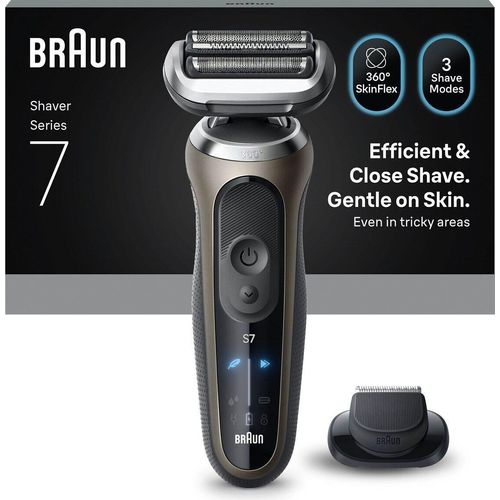 Braun 72-C1200s Rasierer Series 7 Elektrorasierer Herren, Rasierapparat mit 60 Min. Akkulaufzeit, Präzisionstrimmer-Aufsatz