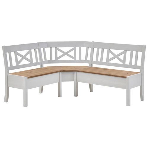 Boxxx Eckbank , Weiß, Laugenfarbig , Holz , Kiefer , massiv , 4-5-Sitzer , Trapezform, seitenverkehrt montierbar , 170x147 cm , in verschiedenen