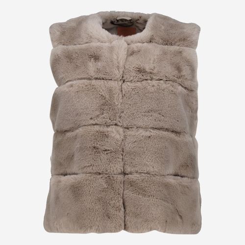Graubraune Weste aus Kunstfell
