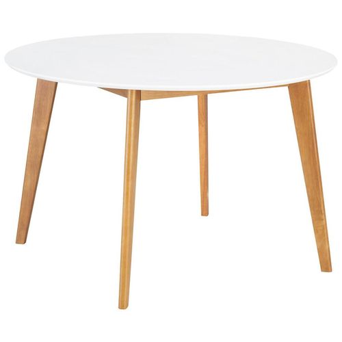Livetastic Esstisch , Weiß , Holz, Holzwerkstoff , Kautschukholz , massiv , rund , rund , 105x76x105 cm , Esszimmer, Tische, Esstische, Esstische rund