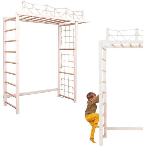 Klettergerüste Indoor Spielplatz aus Holz Brücke - Weißholz