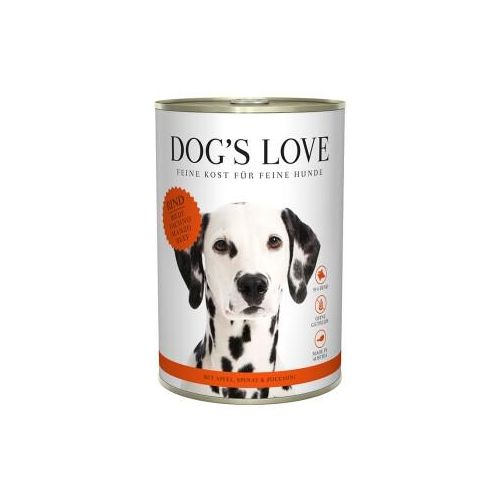 DOG'S LOVE Adult Classic Rind mit Apfel und Spinat 6x400 g