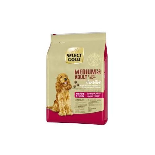 SELECT GOLD Sensitive Trockenfutter Hund Adult Medium Pferd und Tapioka 4 kg