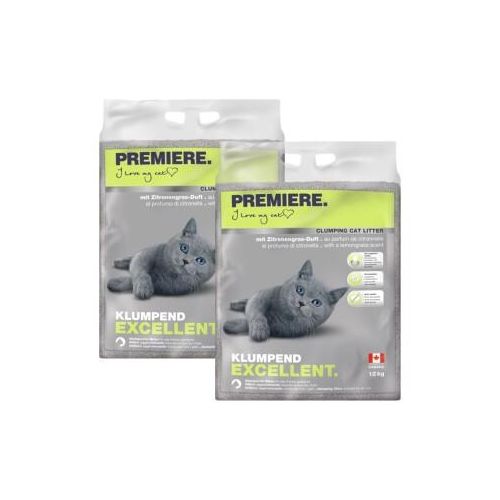PREMIERE Excellent Klumpstreu Zitronengras-Duft 2x12 kg