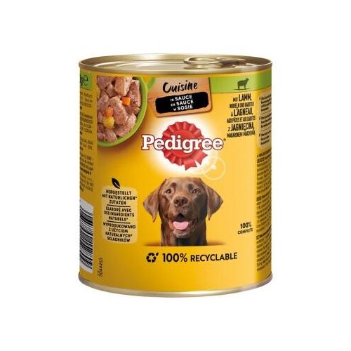 Pedigree Nassfutter Hund Adult, Cuisine, in Sauce 12x800 g Lamm