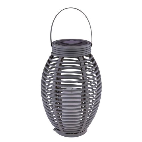 Globo Solarleuchte , Grau , Kunststoff , warmweiß , 35 cm , mit Schalter, Flackerfunktion , Lampen & Leuchten, Außenbeleuchtung, Solarleuchten