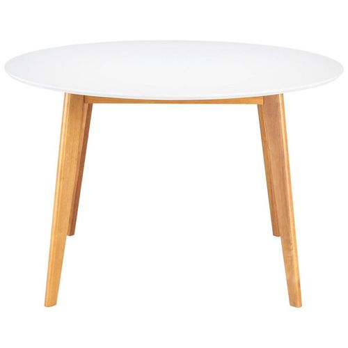Livetastic Esstisch , Weiß , Holz , Kautschukholz , massiv , rund , 120x76x120 cm , Esszimmer, Tische, Esstische, Esstische rund