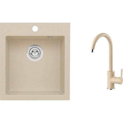 Siko PABLO2055, Aufsatzwanne, Quadratisch, Granit, Beige, 1 Becken, 450 mm
