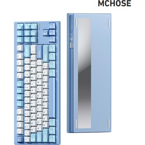 Kabellose Tastatur,Kabellose mechanische Tastatur,Blaue kabellose Tastatur,MCHOSE kabellose Tastatur,Kabellose Tastatur mit Hintergrundbeleuchtung,Kabellose BT Tastatur,Kabellose Tastatur für Laptop,Mechanische Tastatur