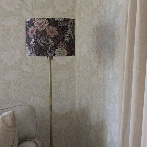 Stehleuchte Amy, Dahlia braun/gold, Höhe 150 cm, Textil, E27