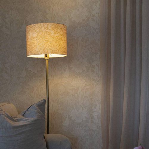 Stehleuchte Amy, gelb/gold, Höhe 150 cm, Textil, E27