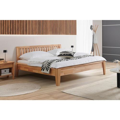Mid.you Bett , Kernbuche , Holz , Kernbuche , massiv , Höhe ca. 43 cm , 180x200 cm , sichtbare Massivholzteile , Schlafzimmer, Betten, Doppelbetten