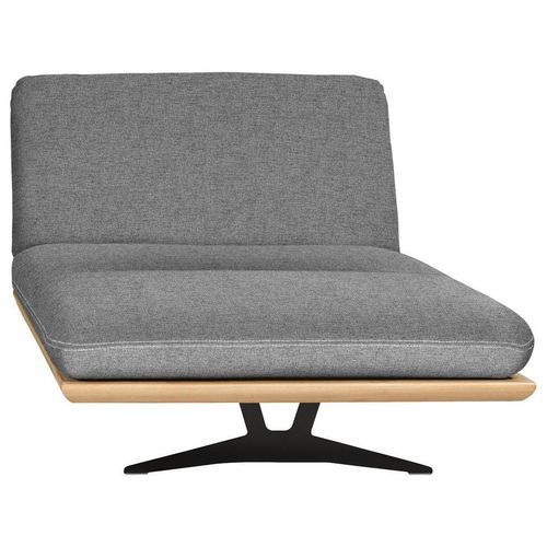 Dieter Knoll Ottomane Palermo , Grau, Eiche , Holz, Textil , Eiche , massiv , Uni , 114x92x165 cm , Stoffauswahl, Schlafen auf Sitzhöhe, Rücken echt ,